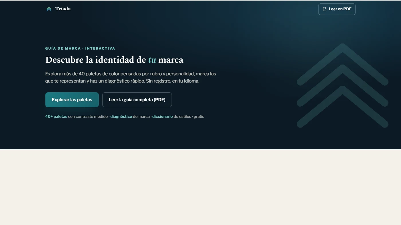 Guía de Marca interactiva: biblioteca de paletas de color y diagnóstico de coherencia